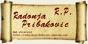 Radonja Pribaković vizit kartica